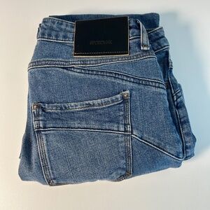 sportmax perfect fit mini flare women's denim jeans size 27 medium wash